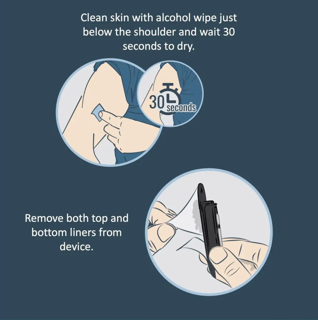 Connected Hydration FAQ - Epicore Biosystems 3 Clean skin and remove liners from device before use
